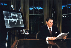 On March 23, 1983 President Reagan unveiled SDI, the strategic defense initiative, which some say bankrupted the Soviet Union.