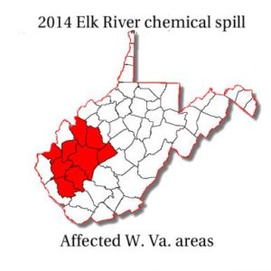 Parts of West Virginia most impacted by the spill.